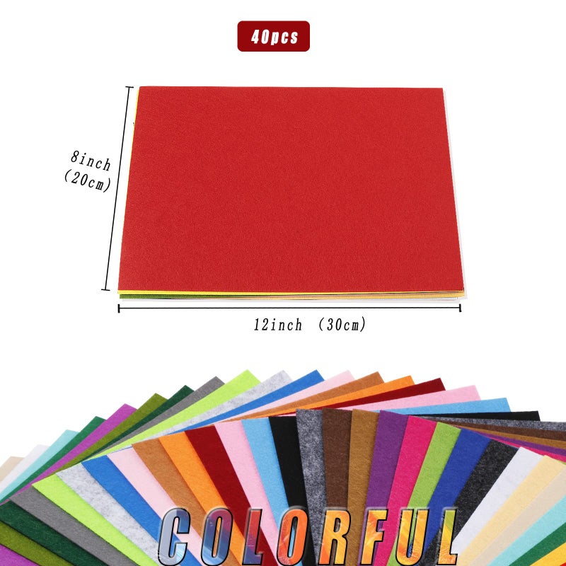 Juasky 60 PCS Felt Fabric  8 x 12 inches Felt Fabric Sheets  Felt Craft  Felt Paper Assorted Color for Sewing  DIY Crafts  Crafting Projects  School Projects  Decoration - Image 2